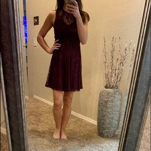 Lace fit-and-flare dress